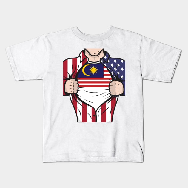 Malaysian In The USA Half American Born in Malaysia Kids T-Shirt by Way Down South